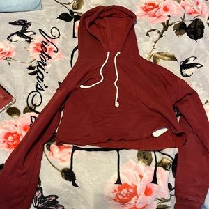 Wild Fable Crop Pull Over Hoodie in Red size L